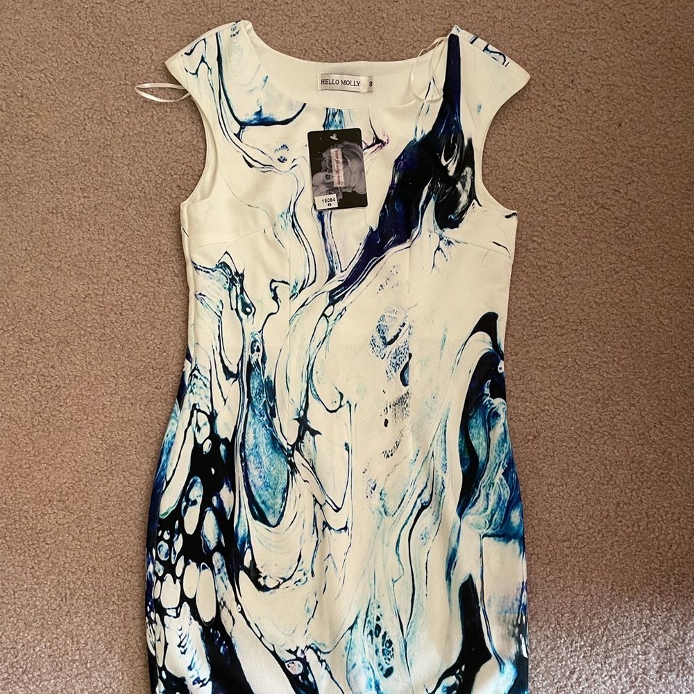 Hello Molly Blue and White Dress - women’s 8